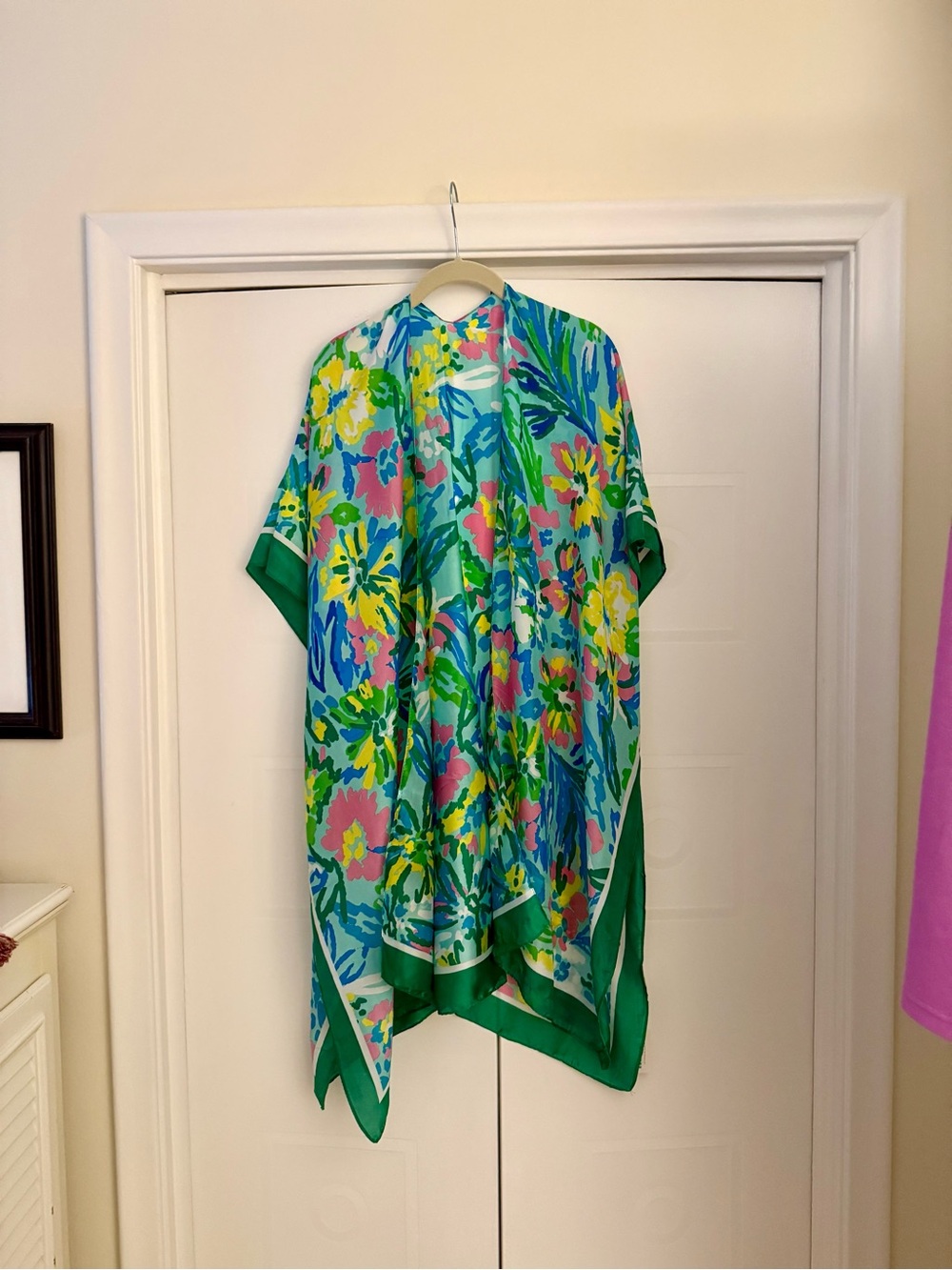 Pretty Persuasions Green Blue Floral Wrap Scarf